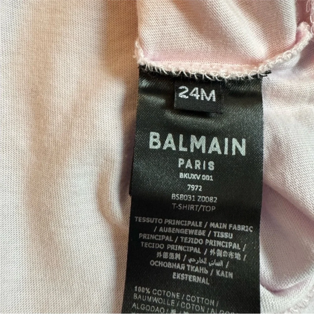 Balmain Pink Ruffle Tee Short Sleeve - Picture 3 of 3